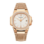 Nautilus Quartz Diamond Ladies Watch, 18k Rose Gold, 32mm, Ref# 7010R-011