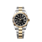 Sky-Dweller, 42mm, Oystersteel and 18k Yellow Gold, Black, Oyster, Ref# 336933-0003