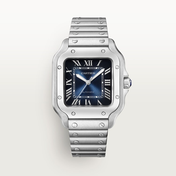 Unworn Santos, Stainless Steel, 35.1mm, Ref# WSSA0063, box and papers