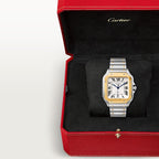 Unworn Santos, Stainless Steel and 18k Yellow Gold, 39.8mm, Ref# W2SA0009, box and papers