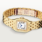 Unworn Panthère Small, 18k Yellow Gold, Diamonds, 22mm x 30mm, Ref# WJPN0067, box and papers