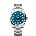Unworn 2025, Oyster Perpetual, Oystersteel 41mm, Blue dial, Domed Oyster, Ref# 134300-0009, box and papers