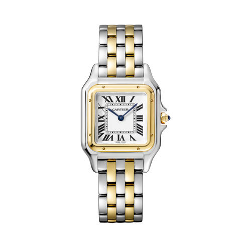 Unworn Panthère, Stainless Steel, 18k Yellow Gold, 29mm x 37mm, Ref# W2PN0007, box and papers