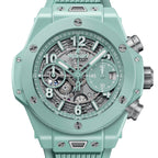 Unworn Big Bang Unico Mint Green Ceramic 42, 441.GS.5221.RX, box and papers