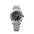 Sky-Dweller, 42mm, Oystersteel and 18k White Gold, Black, Jubilee, Ref# 336934-0008