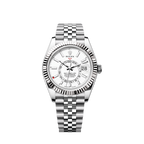 Sky-Dweller, 42mm, Oystersteel and 18k White Gold, White, Jubilee, Ref# 336934-0004
