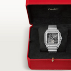 Unworn Santos Dual Time, Stainless Steel, 40.2mm, Ref# WSSA0076, box and papers