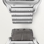 Unworn Santos Dual Time, Stainless Steel, 40.2mm, Ref# WSSA0076, box and papers