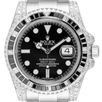 Submariner Date Silver Black Diamond, 40mm, Ref#116610LN