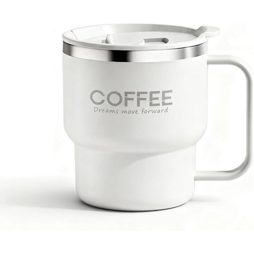 12 oz Insulated Coffee Mug with Lid and Handle Double Wall Vacuum