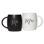 C.R. Gibson True Love Stoneware Coffee Mug Set, Mr. and Mrs.