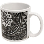 2 Pack Hawaiian Stoneware Coffee Mugs 20 oz. Tribal Fish Hook