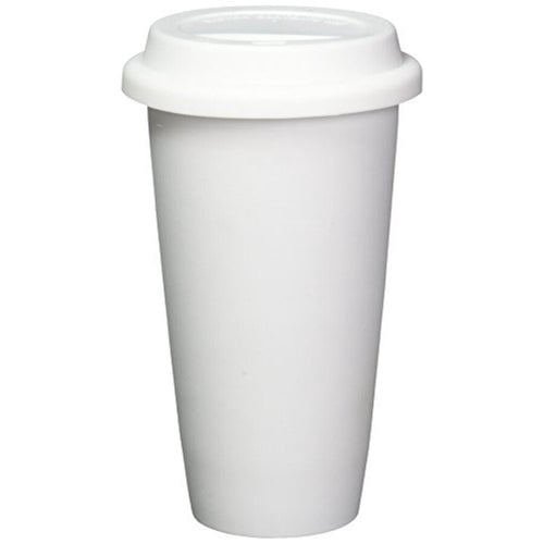 DCI I Am Not a Paper Cup 12-Ounce Porcelain Travel with Lid