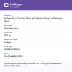 Lollipie 40 oz Tumbler Cups with Handle Straw Lid Stainless Steel