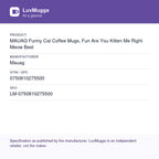 MAUAG Funny Cat Coffee Mugs, Fun Are You Kitten Me Right Meow Best