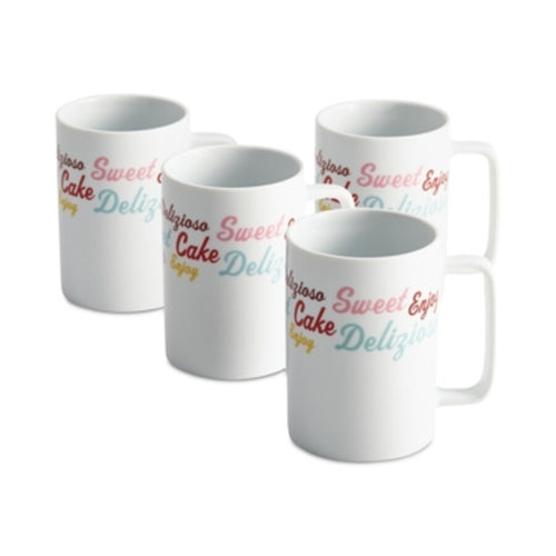 Cake Boss Set of 4 Icing & Quotes Porcelain Mugs