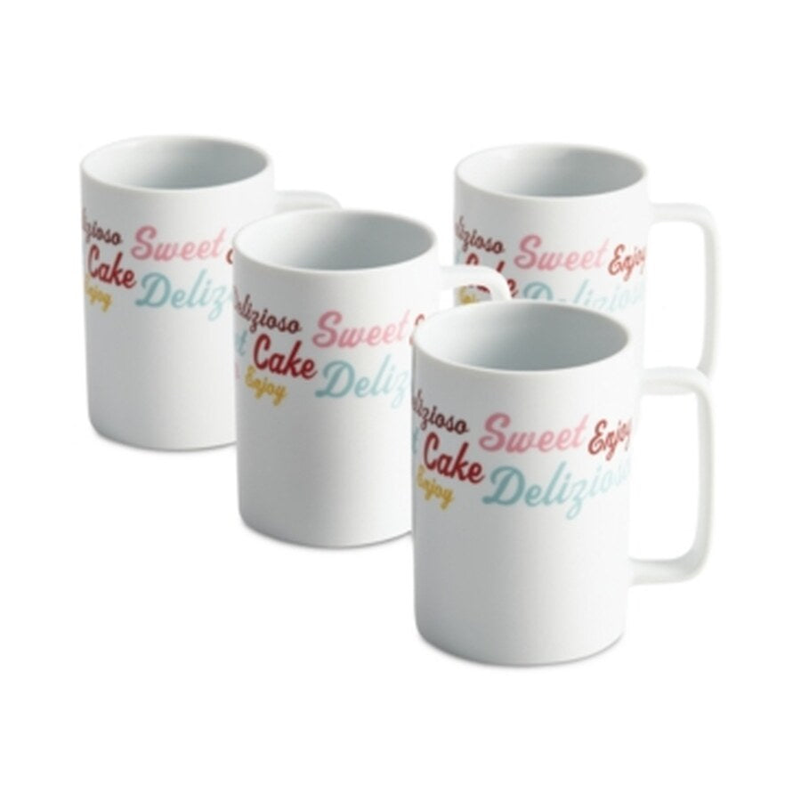 Cake Boss Set of 4 Icing & Quotes Porcelain Mugs