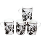 Gracie Bone China Mug Set of 4 (9-Ounce, Black Pixel)