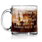 Jolly Mugs Tolerance Level Funny Glass Coffee Mug