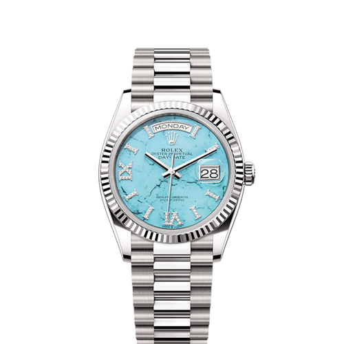 Day-Date 36, 18k White Gold with Diamond-set, 36mm, Ref# 128239-0044