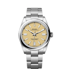 Unworn 2025, Oyster Perpetual, Oystersteel 41mm, Beige dial, Domed Oyster, Ref# 134300-0007, box and papers