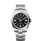 Unworn 2025, Oyster Perpetual, Oystersteel 41mm, Black dial, Domed Oyster, Ref# 134300-0008, box and papers