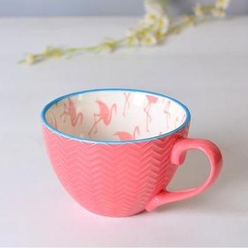 16oz Embossed Vintage Hand Painted Coffee Tea Cup Mugs Lace - 10 