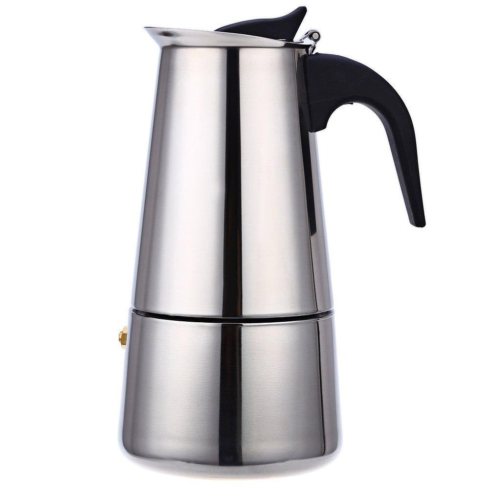 Italian Coffee Maker Espresso 6 Cup Moka Pot Stainless Steel Portable Stovetop Coffee Maker Coffee Pots
