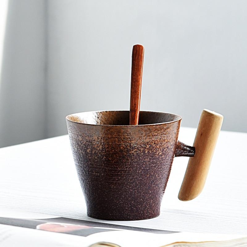 WoodRiver - Ceramic Coffee Mug Turning Kit w/ Ceramic Lid - 12 oz - Black  and Tan