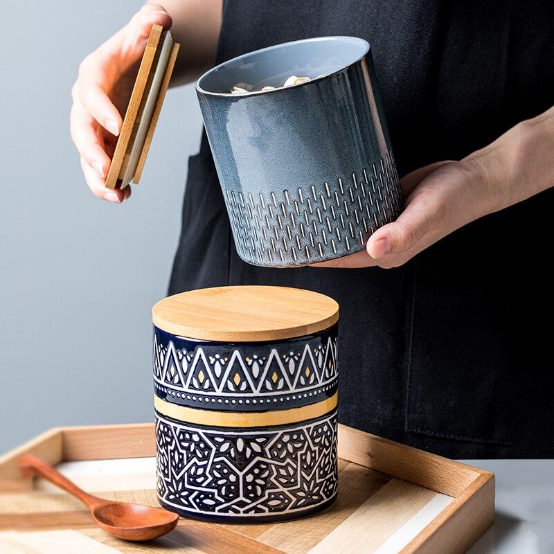 Nordic Creative Storage Jars Luxury Ceramic Tea Coffee Sugar Storage Jars Storage Bottles & Jars 