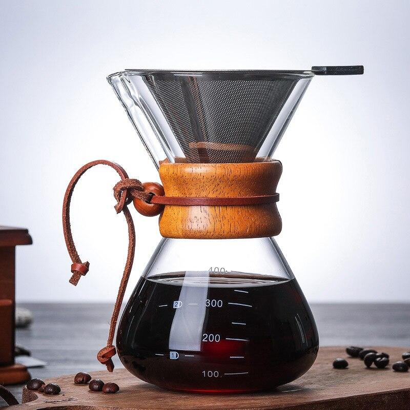 600ml/800ml Heat Resistant Glass Coffee Pot Coffee Brewer Cups Counted  Chemex Coffee Maker Barista Percolator
