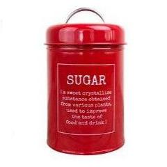 Tea Coffee Sugar Jar Metal Storage Box Sealed Iron Jars Storage Bottles & Jars Red SUGAR 
