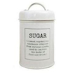 Tea Coffee Sugar Jar Metal Storage Box Sealed Iron Jars Storage Bottles & Jars White SUGAR 