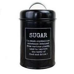 Tea Coffee Sugar Jar Metal Storage Box Sealed Iron Jars Storage Bottles & Jars Black SUGAR 