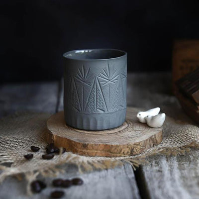 Espresso Coffee Tea Cup Ceramic Authentic Beautiful Mug Latte Quality Mugs Dark Grey Pot Mug 