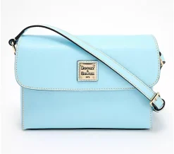 Dooney & Bourke Saffiano Leather Rena Flap Crossbody - Pale Blue