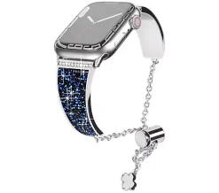 WorryFree Gadgets Apple Watch 42/44/45mm Metalystal Band - Blue