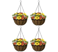 Sorbus 4-Pack Metal Hanging Planter Basket