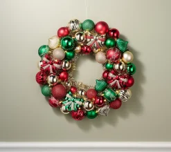 Kringle Express 22" Lit Shatterproof Ornament Wreath