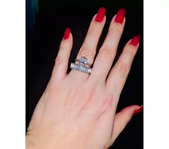 Alternative view of Diamonique Silver Choice Of Cut Eternity Band Ring, Platinum Clad