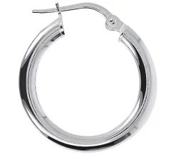 Alternative view of UltraFine Silver 3/4" Round Polished Hoop Earrings