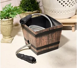 Bernini 40' Metal Garden Hose with Storage Pot