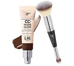 IT Cosmetics Your Skin But Better CC+ Nude Glow SPF40 w/ Luxe Brush - Deep Mocha