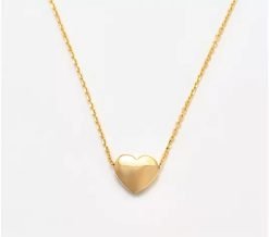 UltraFine 950 Silver Heart Motif 17 + 1" Necklace - Yellow