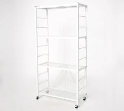 POP-It 4-Tier Collapsible and Adjustable Shelf Rack - White