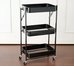 Alternative view of P.S. Home 3 Tier Collapsible Metal Cart with Wheels