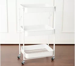 P.S. Home 3 Tier Collapsible Metal Cart with Wheels