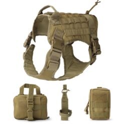 Outdoor Training Tactical Dog Vest Rope Rescue Accessory Kit - Khaki, M