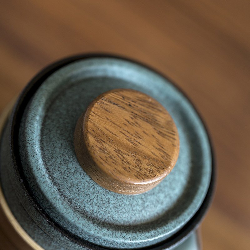 Bluestone Glaze Striped Quick Guest Cup One Pot Two Cups Four Cups Ceramic Travel Portable Tea Set Outdoor - Image 5