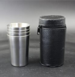 Stainless steel mug camping mug mug - Black, 170ML